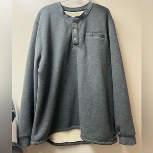 Lee Men’s Premium Select Reg Fit Sherpa Lined Thermal Henley Pullover Gray Sz XL